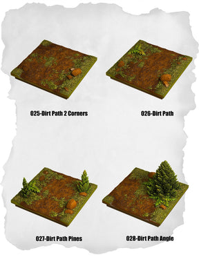 Highland Tiles Dirt Path Expansion Pack (MH 025 to MH 028) | Set of 4 - Tabletop RPG & D&D miniature. Perfect for wargaming & collectors