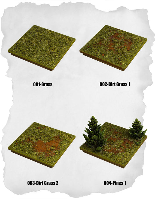 Highland Tiles Ground & Pines Pack (MH 001 to MH 004) - Set of 4 - 