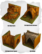 Highland Tiles High Steps & Grotto Pack (MH 133 to MH 136) | Set of 4 - Tabletop RPG & D&D miniature. Perfect for wargaming & collectors