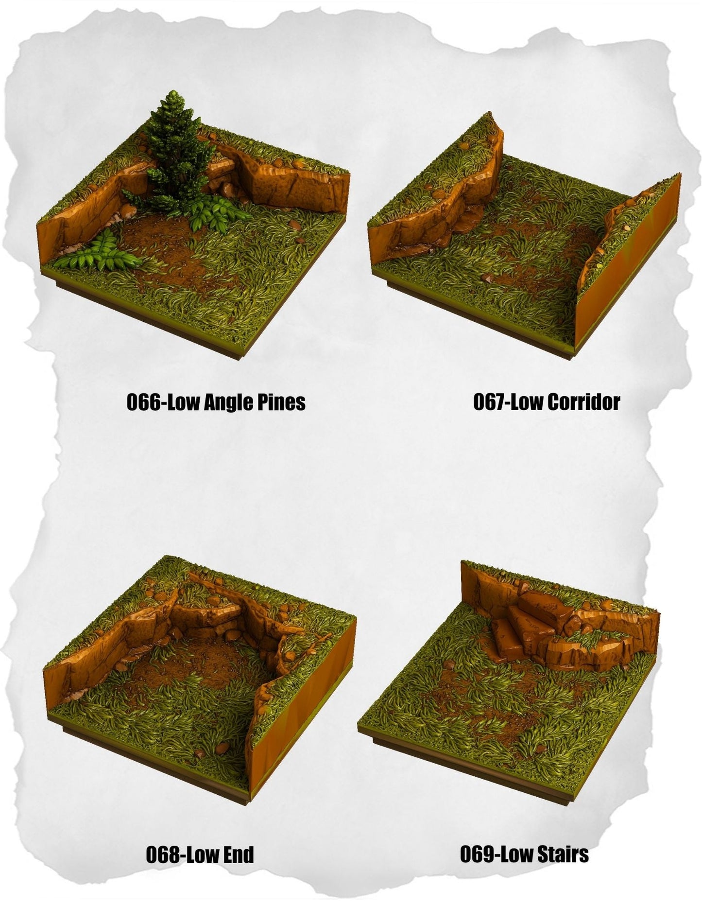 Highland Tiles Low Angle Pack (MH 066 to MH 069) - Set of 4 - 