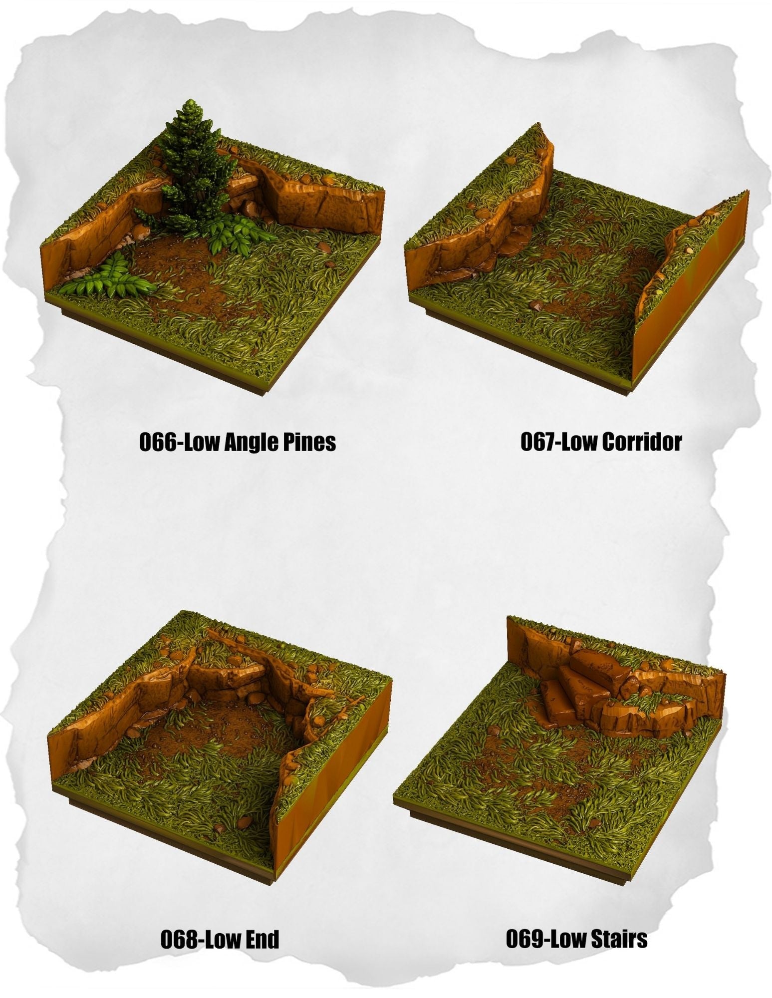 Highland Tiles Low Angle Pack (MH 066 to MH 069) - Set of 4 - 