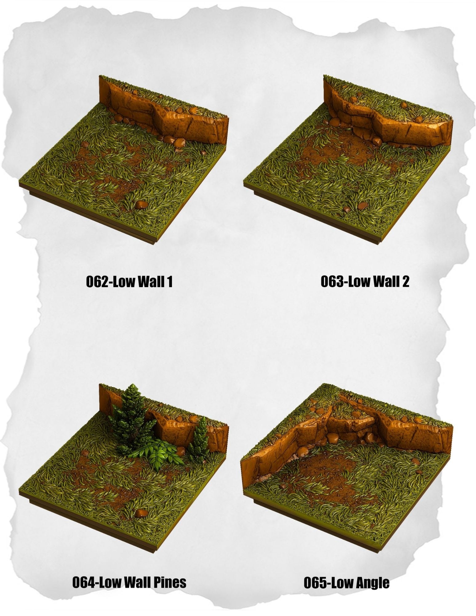 Highland Tiles Low Wall Pack (MH 062 to MH 065) - Set of 4 - 