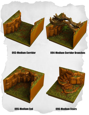 Highland Tiles Medium Corridor Pack (MH 093 to MH 096) | Set of 4 - Tabletop RPG & D&D miniature. Perfect for wargaming & collectors