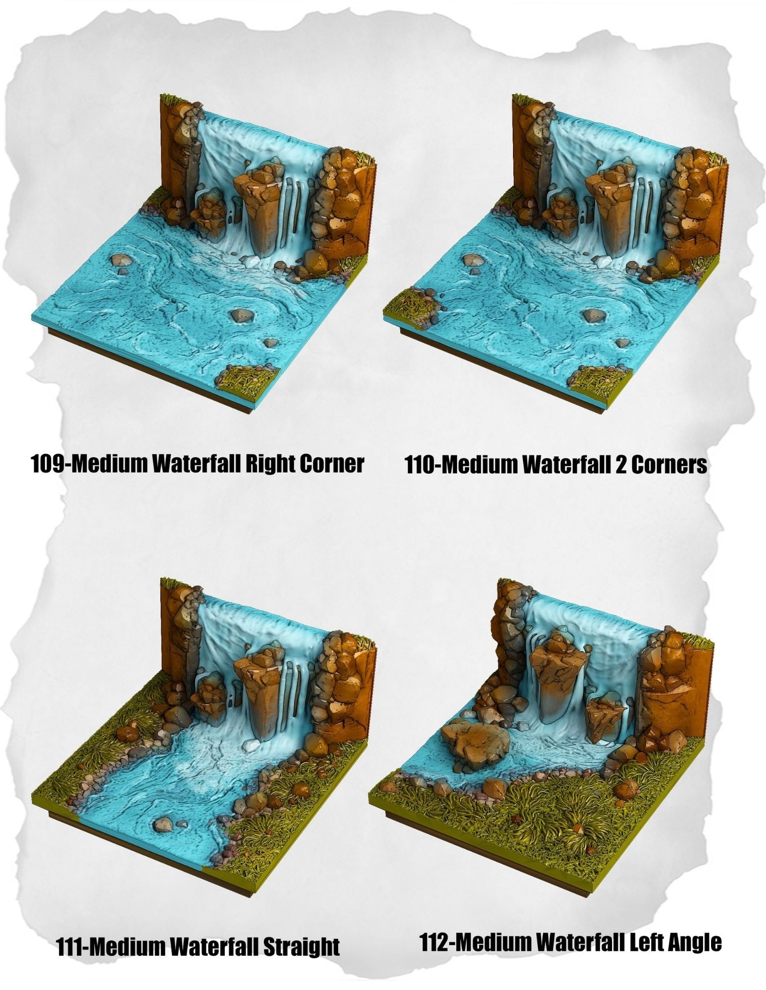 Highland Tiles Medium Waterfall Corners & Angles Pack (MH 109 to MH 112) - Set of 4 - 