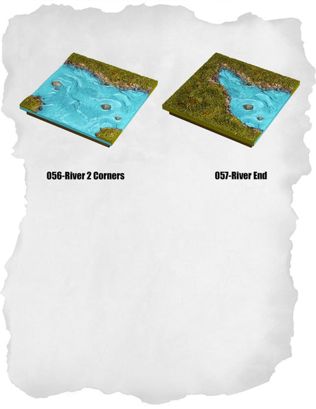 Highland Tiles River End Pack (MH 056 to MH 057) | Set of 2 - Tabletop RPG & D&D miniature. Perfect for wargaming & collectors
