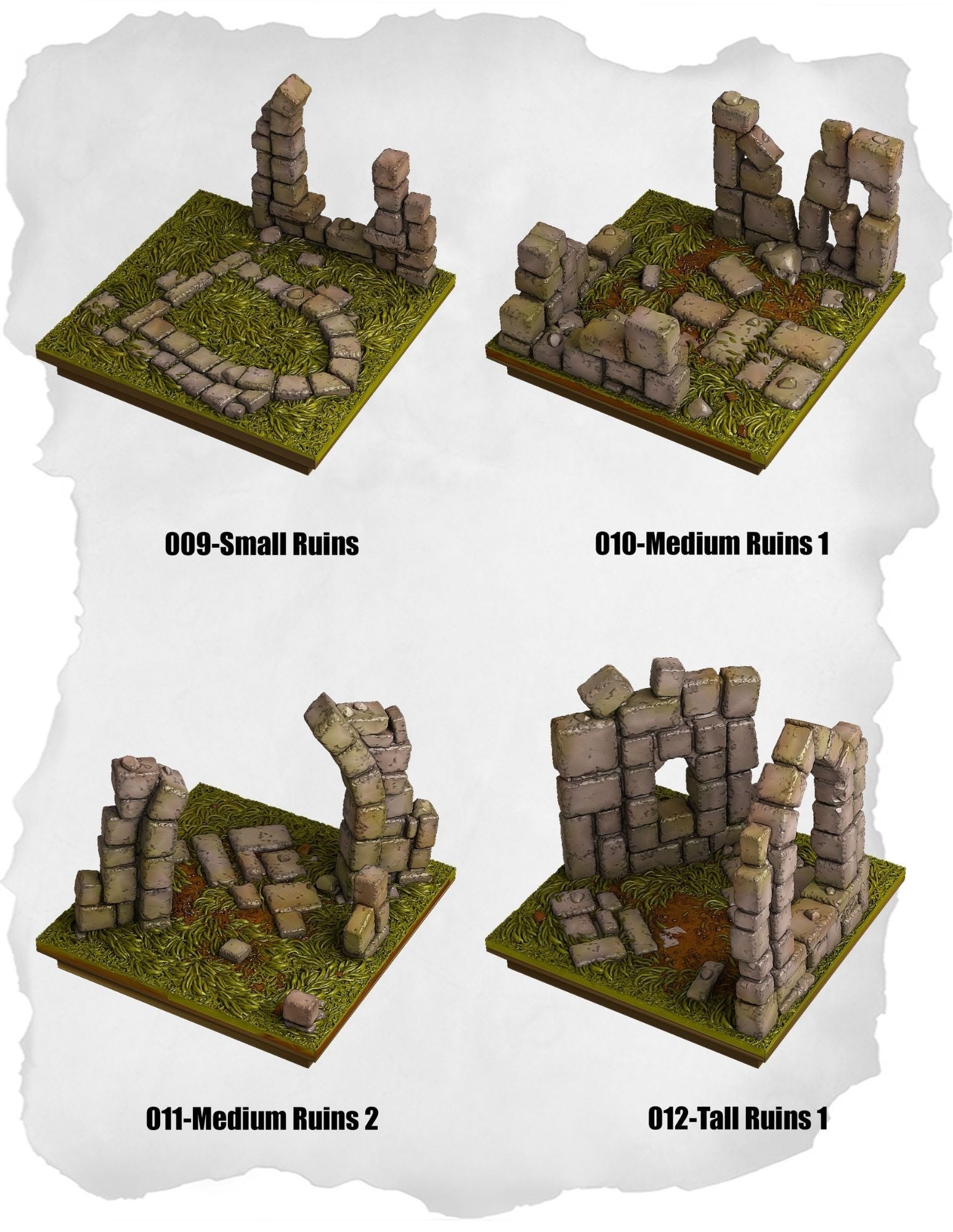 Highland Tiles Ruins Pack (MH 009 to MH 012) - Set of 4 - 