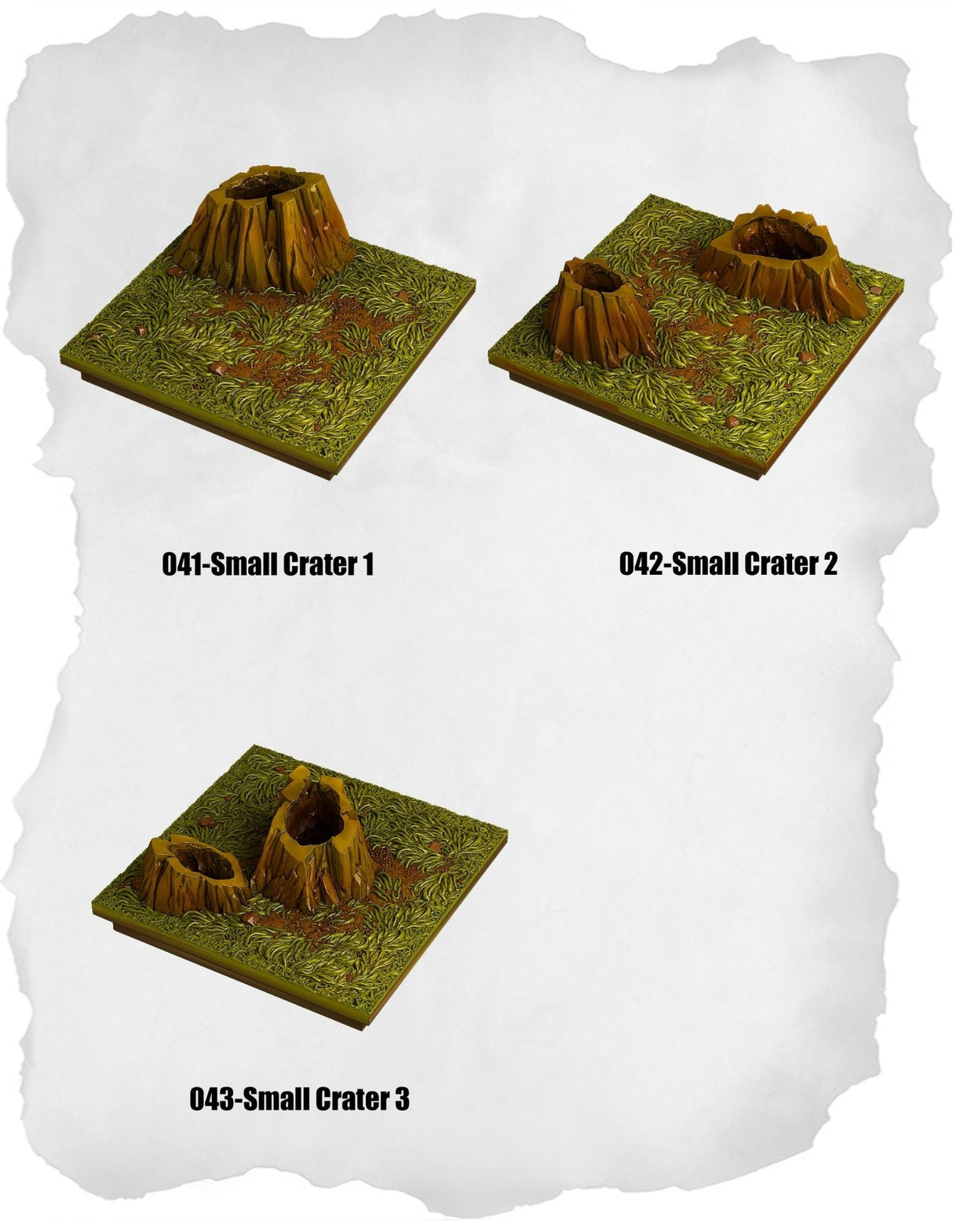 Highland Tiles Small Crater Pack (MH 041 to MH 043) | Set of 3 - Tabletop RPG & D&D miniature. Perfect for wargaming & collectors
