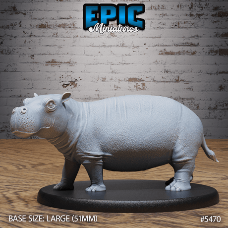 Hippo Miniature | A - Tabletop RPG & D&D miniature. Perfect for wargaming & collectors