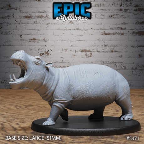 Hippo Miniature | B - Tabletop RPG & D&D miniature. Perfect for wargaming & collectors