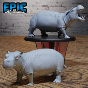 Hippo Miniature | Set of 2 - Tabletop RPG & D&D miniature. Perfect for wargaming & collectors