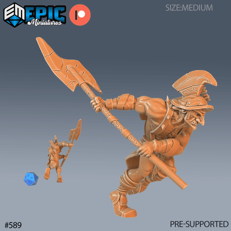 Hobgoblin Gladiator Miniature | C - Tabletop RPG & D&D miniature. Perfect for wargaming & collectors