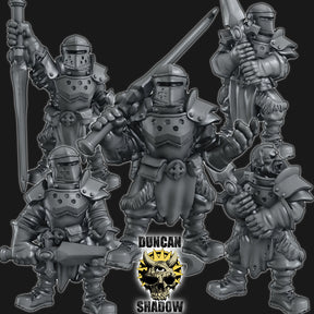 Holy Warriors with Great Swords Miniature | Set of 5 - Tabletop RPG & D&D miniature. Perfect for wargaming & collectors