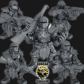 Holy Warriors with Rifles Miniature | - Tabletop RPG & D&D miniature. Perfect for wargaming &