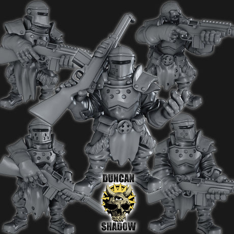Holy Warriors with Rifles Miniature | - Tabletop RPG & D&D miniature. Perfect for wargaming &