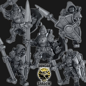 Holy Warriors with Spears Miniature | Set of 5 - Tabletop RPG & D&D miniature. Perfect for wargaming & collectors