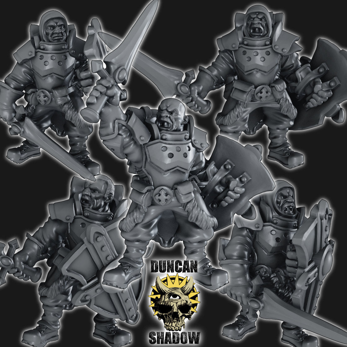 Holy Warriors with Swords and Shields Miniature | Set of 5 - Tabletop RPG & D&D miniature. Perfect for wargaming & collectors