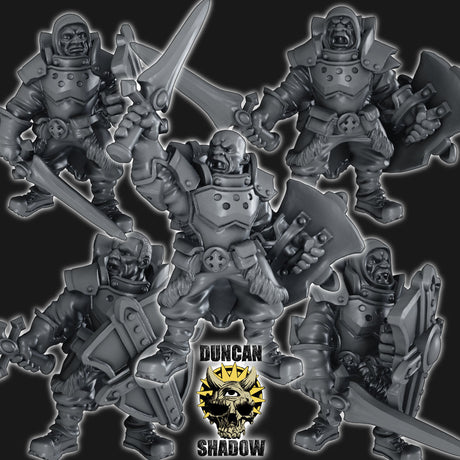 Holy Warriors with Swords and Shields Miniature | Set of 5 - Tabletop RPG & D&D miniature. Perfect for wargaming & collectors
