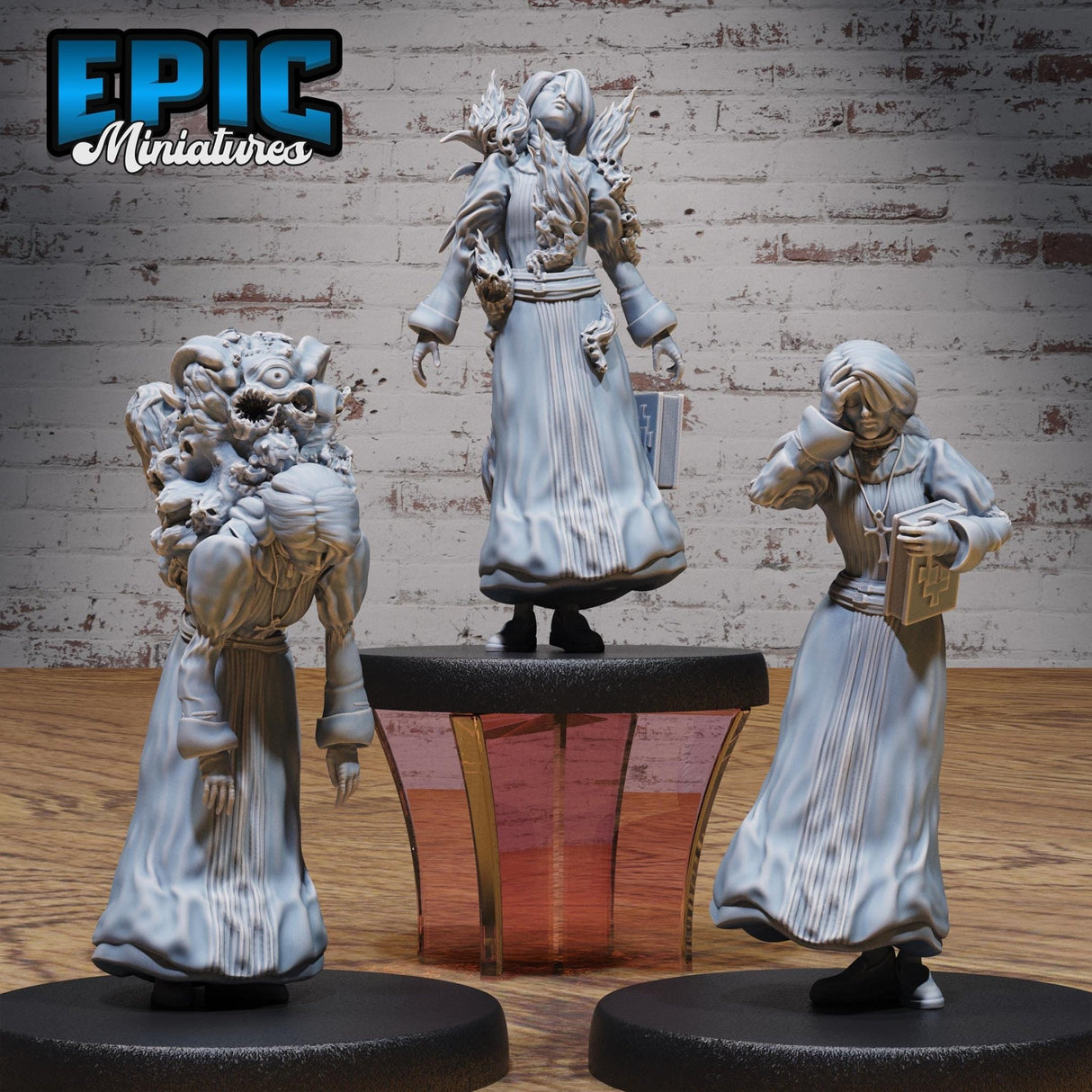 Horror Possessed Nun Miniature | Full Set All Models - Tabletop RPG & D&D miniature. Perfect for wargaming & collectors