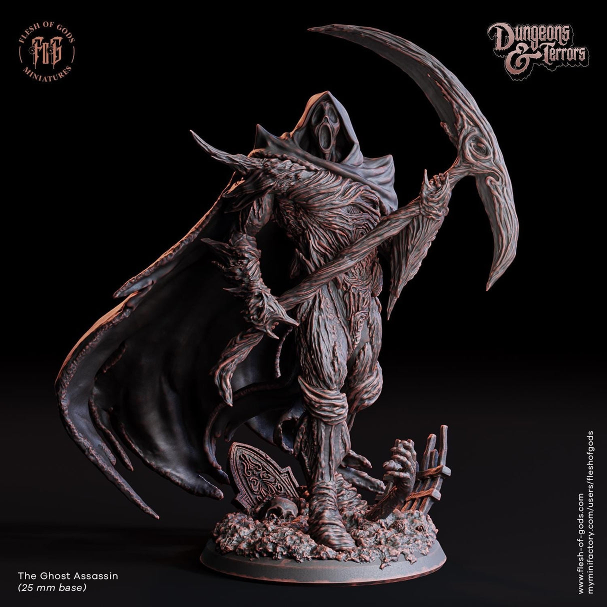 Horror undead Encounter Miniature | The Ghost Assassin - Tabletop RPG & D&D miniature. Perfect for wargaming & collectors