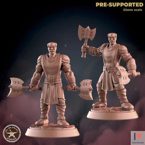 Hound Master Or Barbarian Miniature | Set of 2 - Tabletop RPG & D&D miniature. Perfect for wargaming & collectors