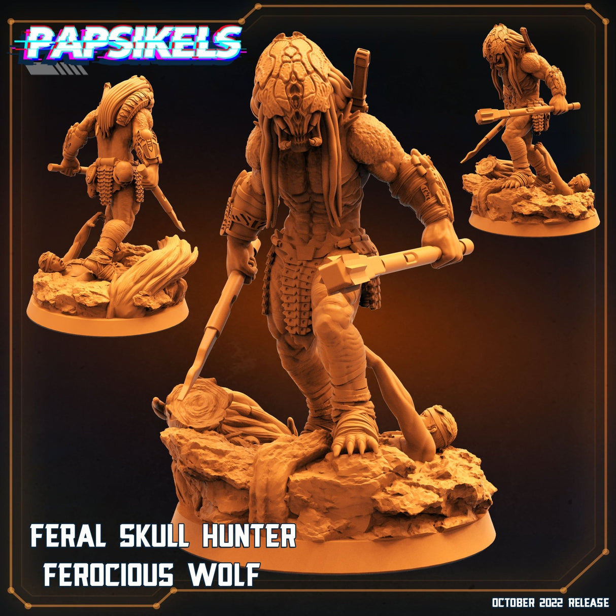 Human Colonial Alien Hunters Miniature | Skull Hunter 2 - Tabletop RPG & D&D miniature. Perfect for wargaming & collectors