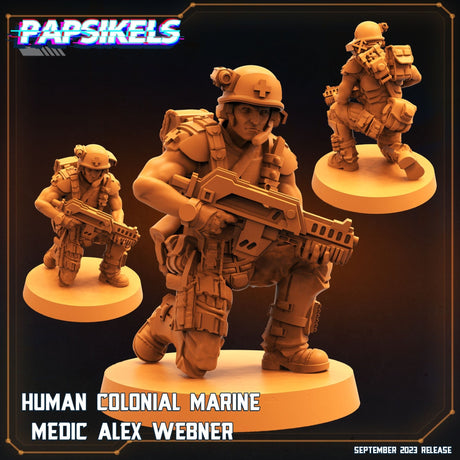 Human Colonial Marine Miniature | Marine 1 - Tabletop RPG & D&D miniature. Perfect for wargaming & collectors