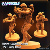 Human Colonial Marine Miniature | Marine 3 - Tabletop RPG & D&D miniature. Perfect for wargaming & collectors