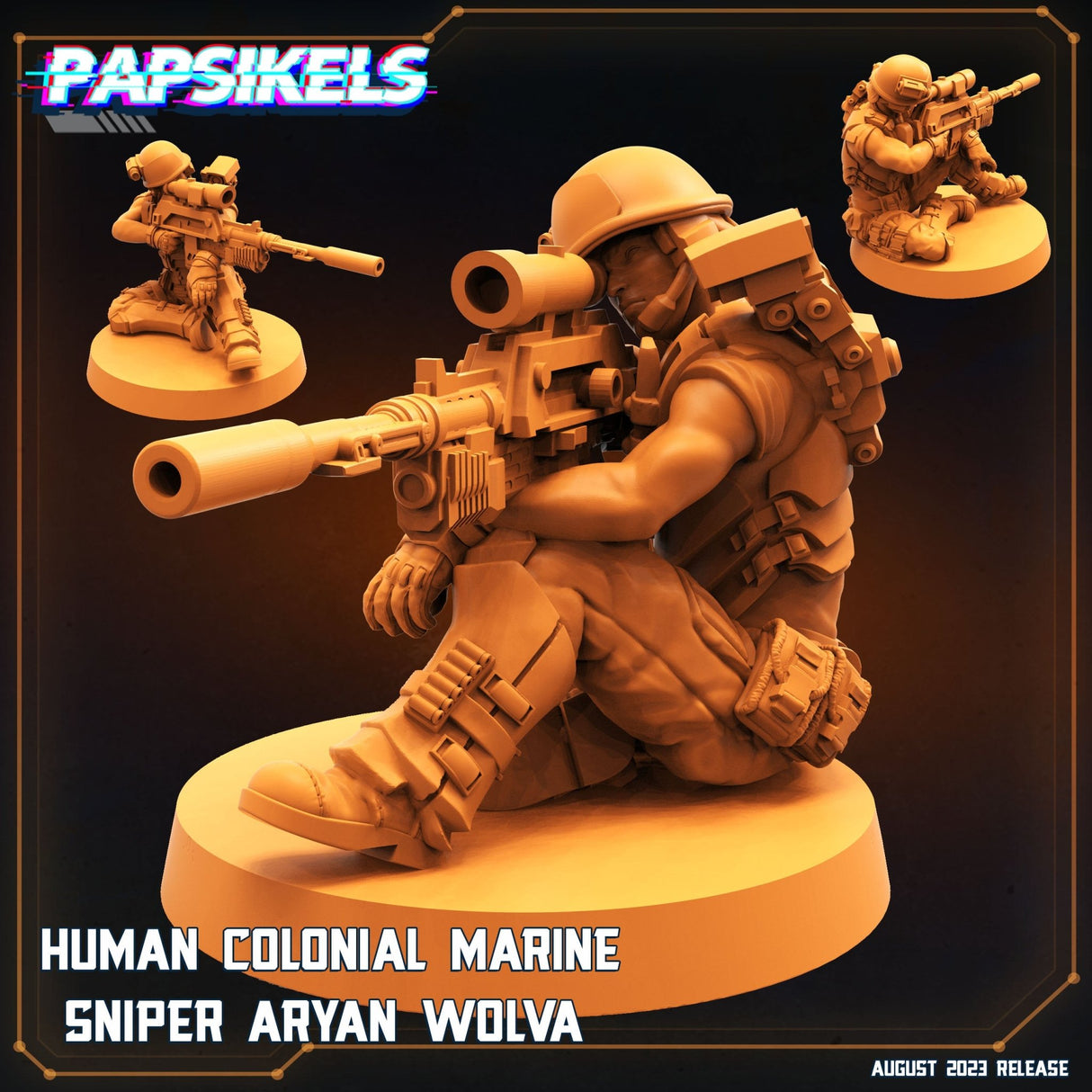 Human Colonial Marine Miniature | Marine 5 - Tabletop RPG & D&D miniature. Perfect for wargaming & collectors