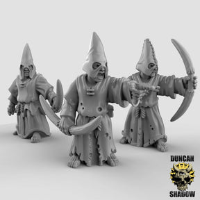 Human Cultist Miniature | Set of 3 - Tabletop RPG & D&D miniature. Perfect for wargaming & collectors