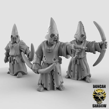 Human Cultist Miniature | Set of 3 - Tabletop RPG & D&D miniature. Perfect for wargaming & collectors
