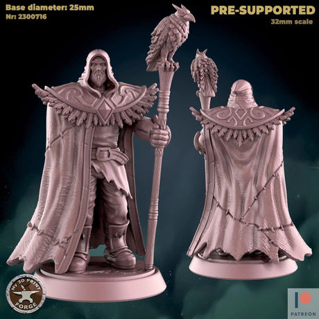 Human Dark Wizard Miniature | A - Tabletop RPG & D&D miniature. Perfect for wargaming & collectors