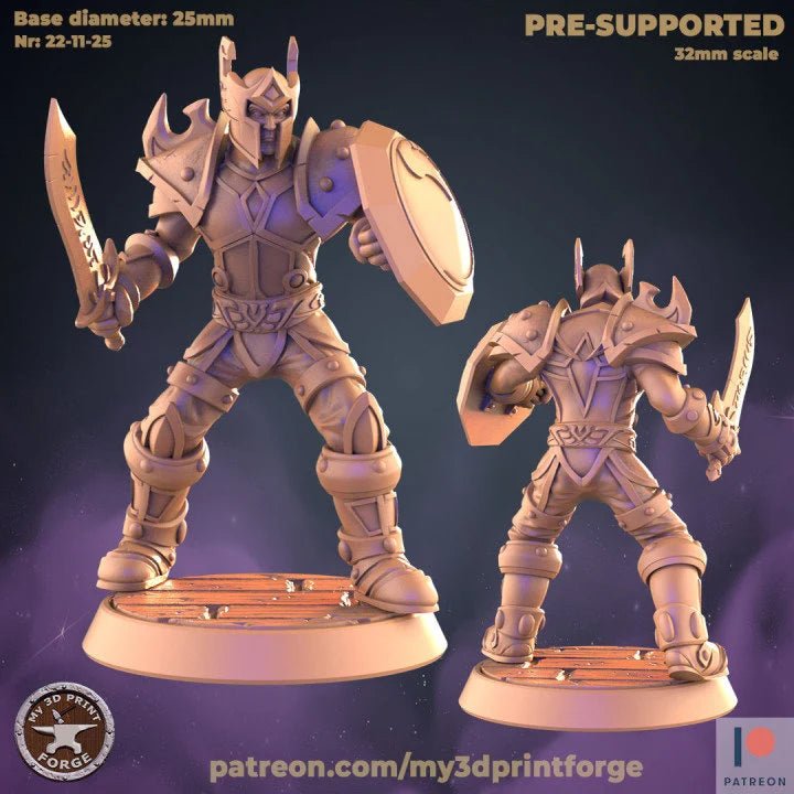 Human Guard Miniature – Town Watch Set 1 | A - Tabletop RPG & D&D miniature. Perfect for wargaming & collectors