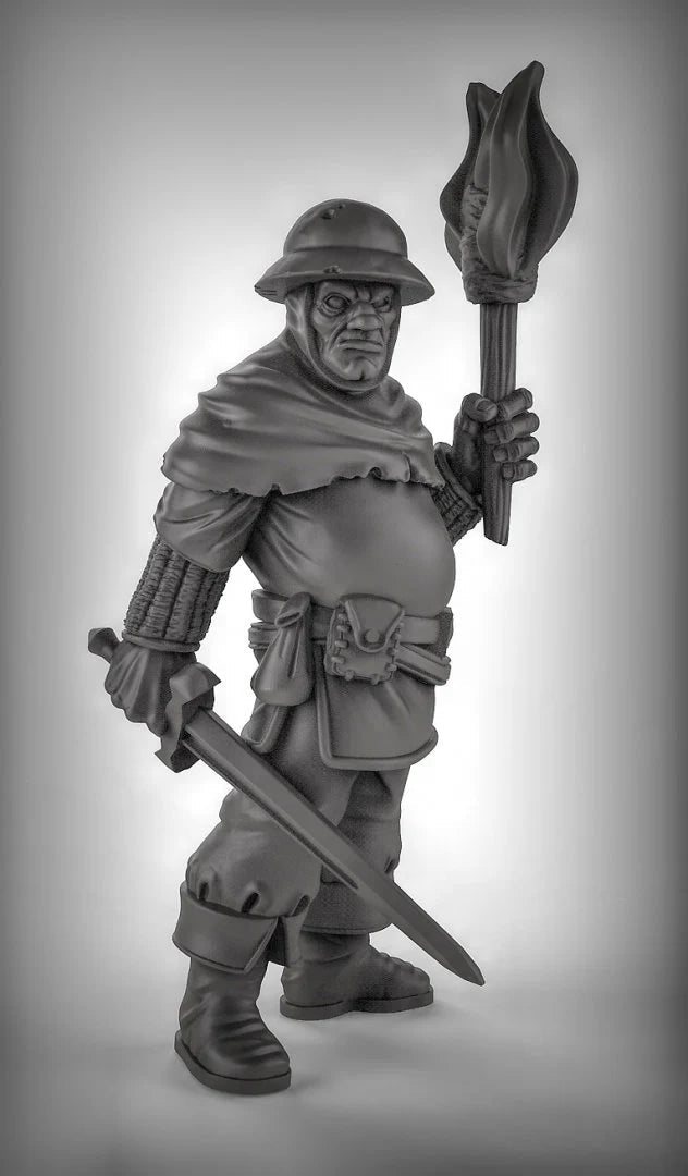 Human Guard nightwatch set | B - Tabletop RPG & D&D miniature. Perfect for wargaming & collectors