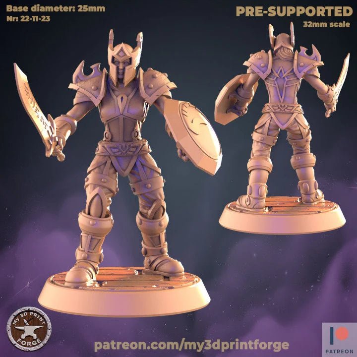 Human Guard Miniature | E - Tabletop RPG & D&D miniature. Perfect for wargaming & collectors