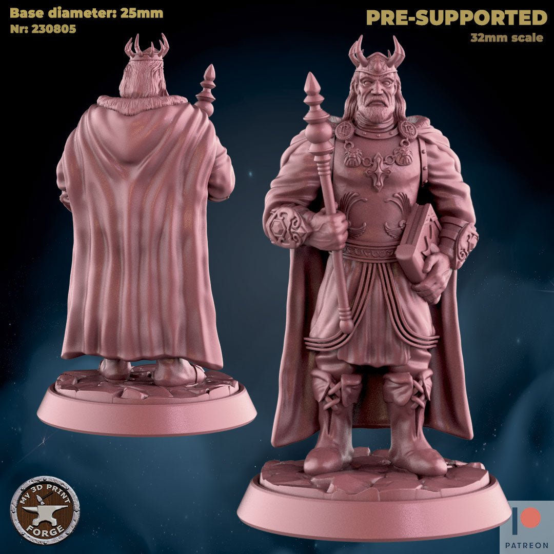 Human King Miniature | A - Tabletop RPG & D&D miniature. Perfect for wargaming & collectors