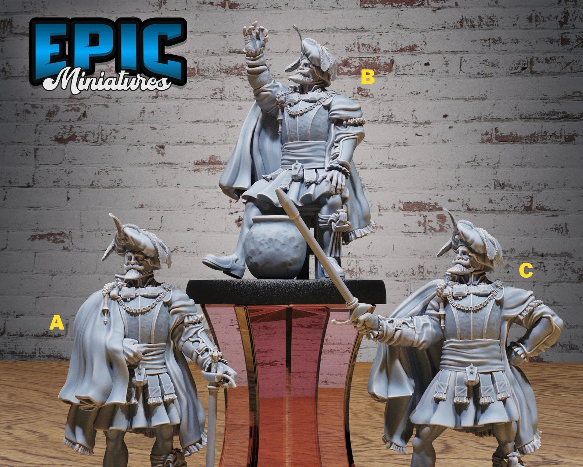 Human Musketeer Miniature - Set of 3 - 28mm