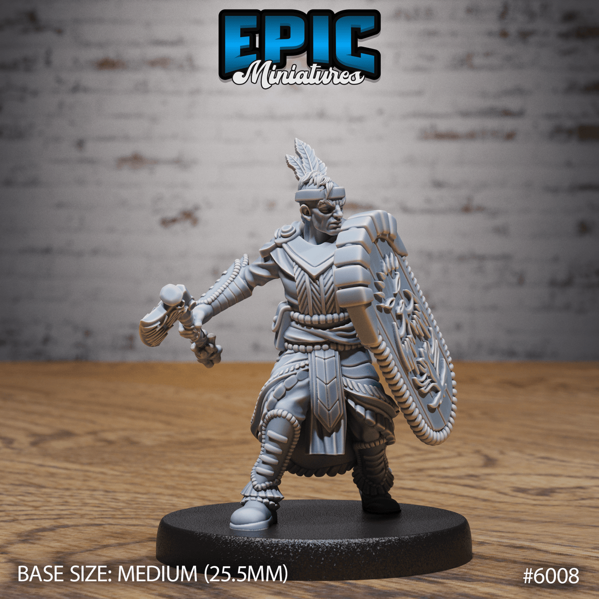 Human Native indian chieftan and warriors Miniature | 6008 - Tabletop RPG & D&D miniature. Perfect for wargaming & collectors