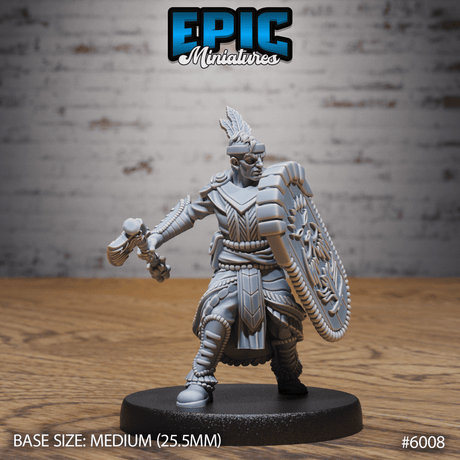 Human Native indian chieftan and warriors Miniature | 6008 - Tabletop RPG & D&D miniature. Perfect for wargaming & collectors
