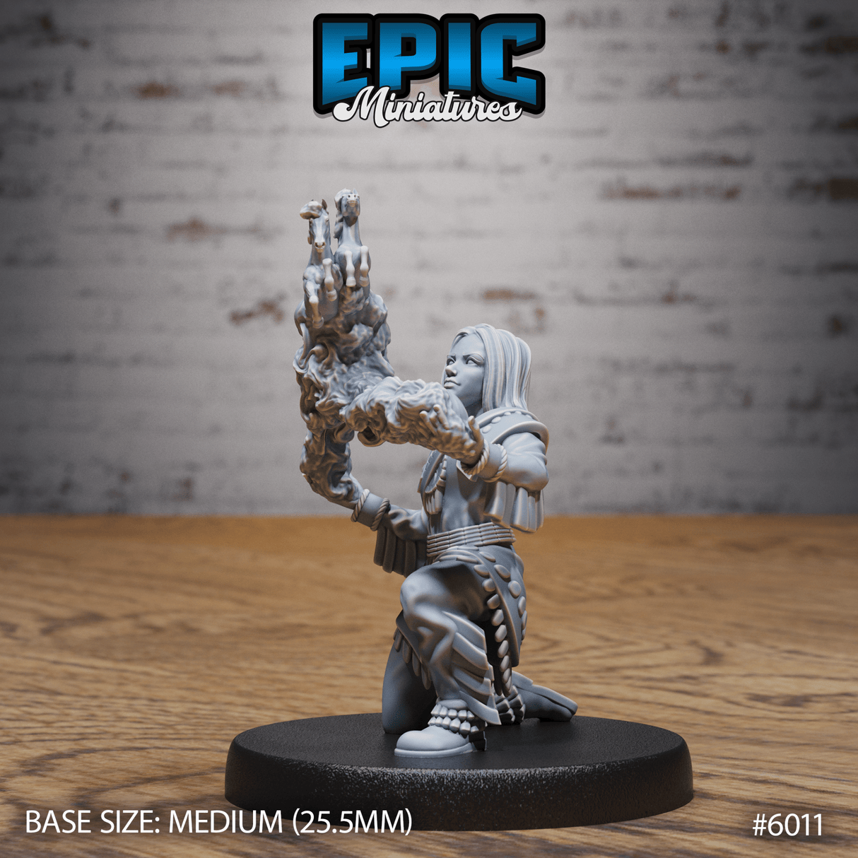 Human Native indian tribal Miniature | 6011 - Tabletop RPG & D&D miniature. Perfect for wargaming & collectors
