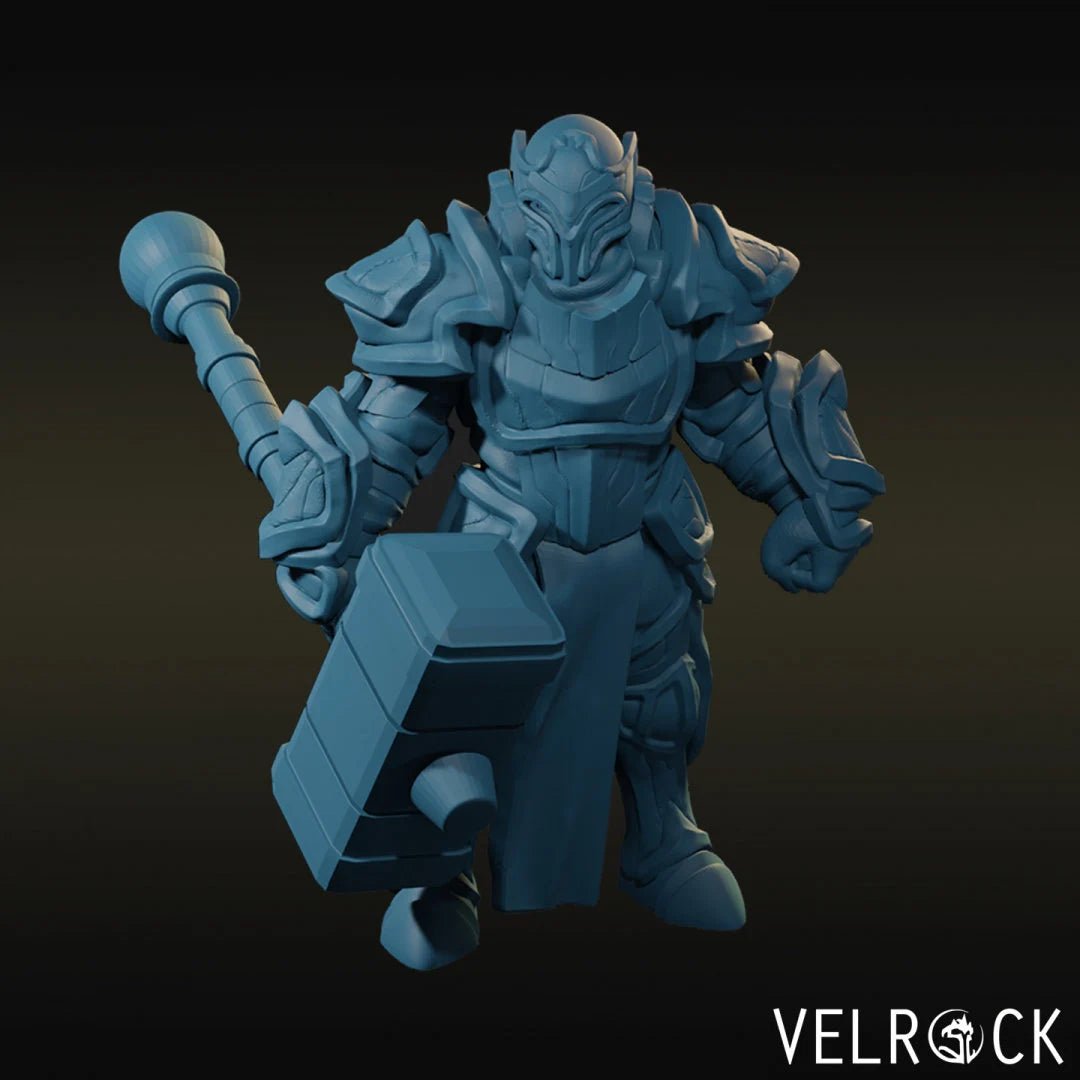 Human Paladin Miniature - A - 28mm