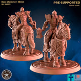 Female Human Paladin mounted Miniature | B - Tabletop RPG & D&D miniature. Perfect for wargaming & collectors