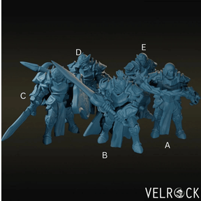 Human Paladin bundle | Set of 5 - Tabletop RPG & D&D miniature. Perfect for wargaming & collectors