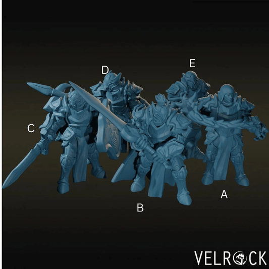 Human Paladin Miniature - Set of 5 - 28mm