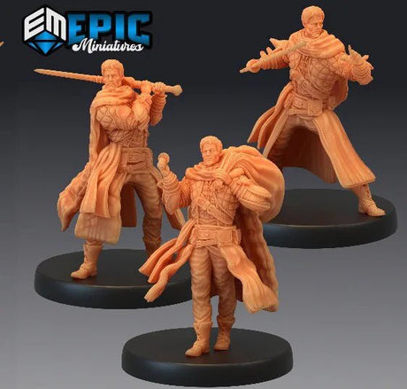 Human Thieves Miniature | Set of 3 - Tabletop RPG & D&D miniature. Perfect for wargaming & collectors