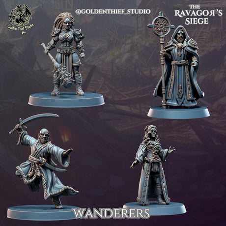 Human Wanderers Miniature | Wanderer A - Tabletop RPG & D&D miniature. Perfect for wargaming & collectors