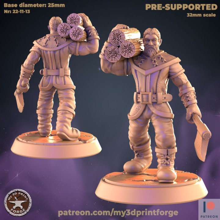 Human worker and Militia Miniature - 177 - 28mm