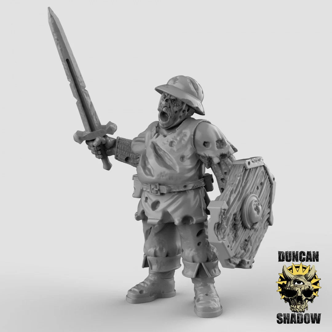 Human Zombies guard Miniature | A - Tabletop RPG & D&D miniature. Perfect for wargaming & collectors