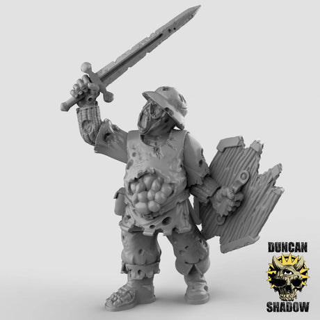 Human Zombies guard Miniature | B - Tabletop RPG & D&D miniature. Perfect for wargaming & collectors