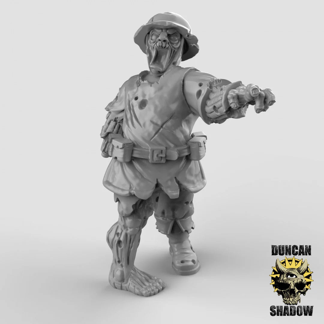 Human Zombies Miniature | C - Tabletop RPG & D&D miniature. Perfect for wargaming & collectors
