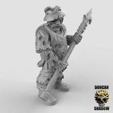 Human Zombies spearmen Miniature | C - Tabletop RPG & D&D miniature. Perfect for wargaming & collectors